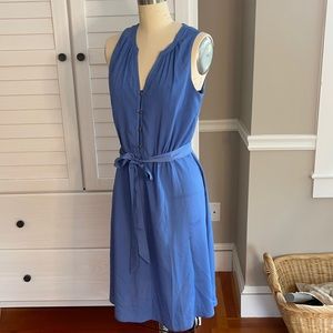 Silky blue sleeveless loft sundress